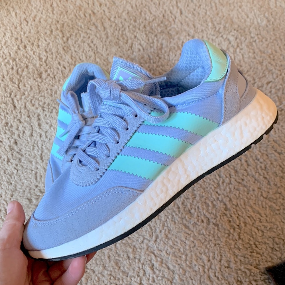 Blue and Green Adidas